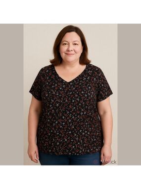 Michel studio collection floral modern tee viscose 3X